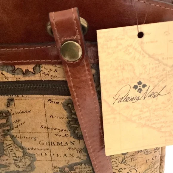 Patricia Nash Europe Map Poppy Leather Tote - Picture 11 of 13